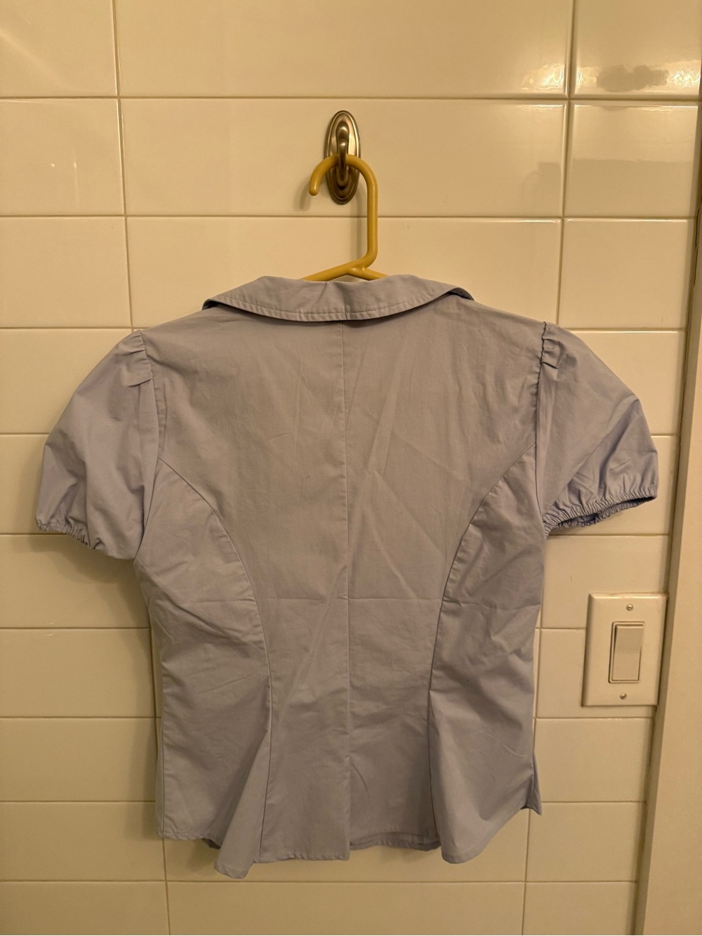 Maeve Blue Puff Sleeve Button-Up Top - Picture 3 of 3